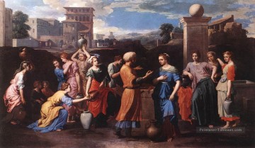 Rebecca chez le peintre bien classique Nicolas Poussin Peinture à l'huile